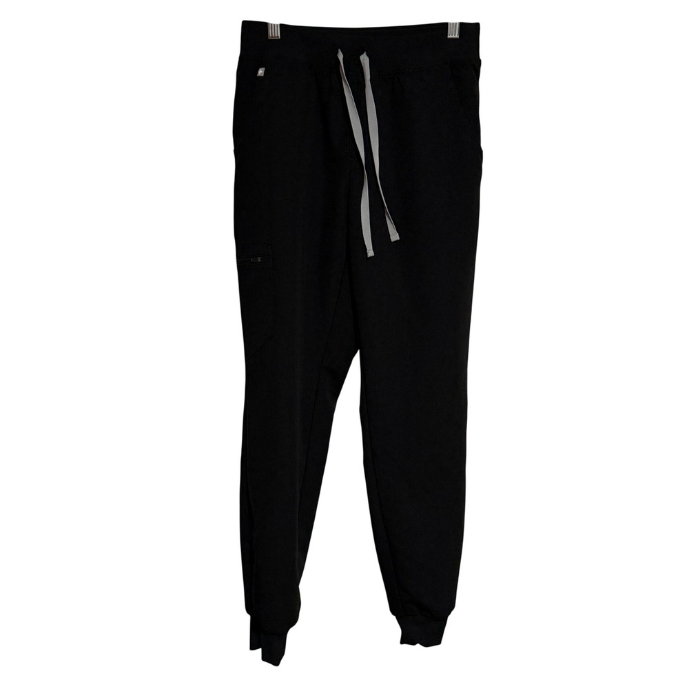 FIGS Zamora Jogger Scrub Pants Black Women Small Technical Collection nurse sz S
